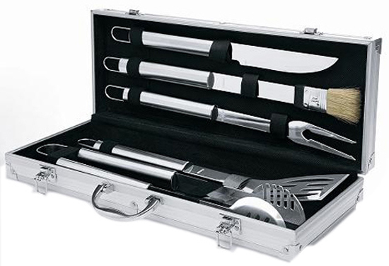 Kit 5 ustensiles bbq inox malette luxe - NPM Lille